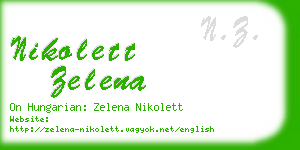 nikolett zelena business card